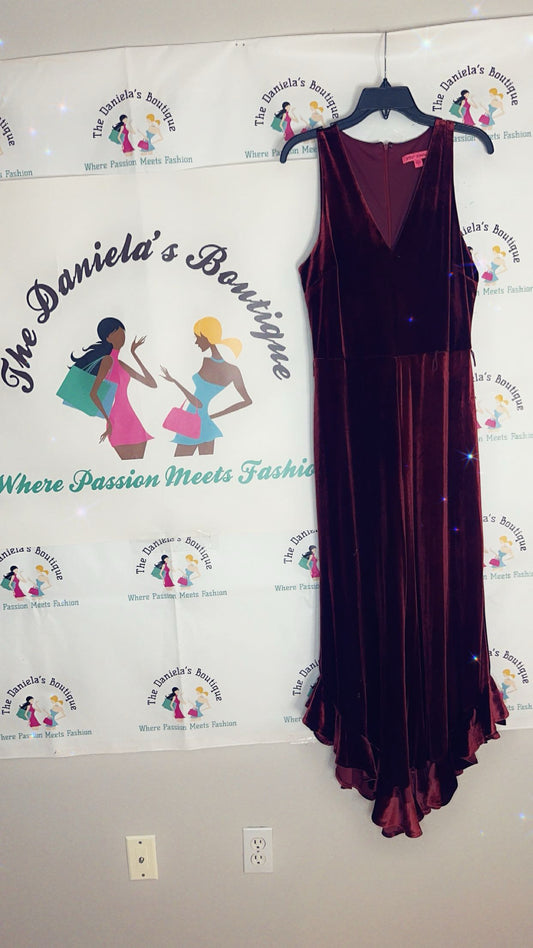 Burgundy Suede Sleeveless Dress