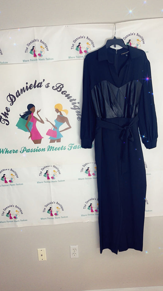 Black Leather Jumpsuit