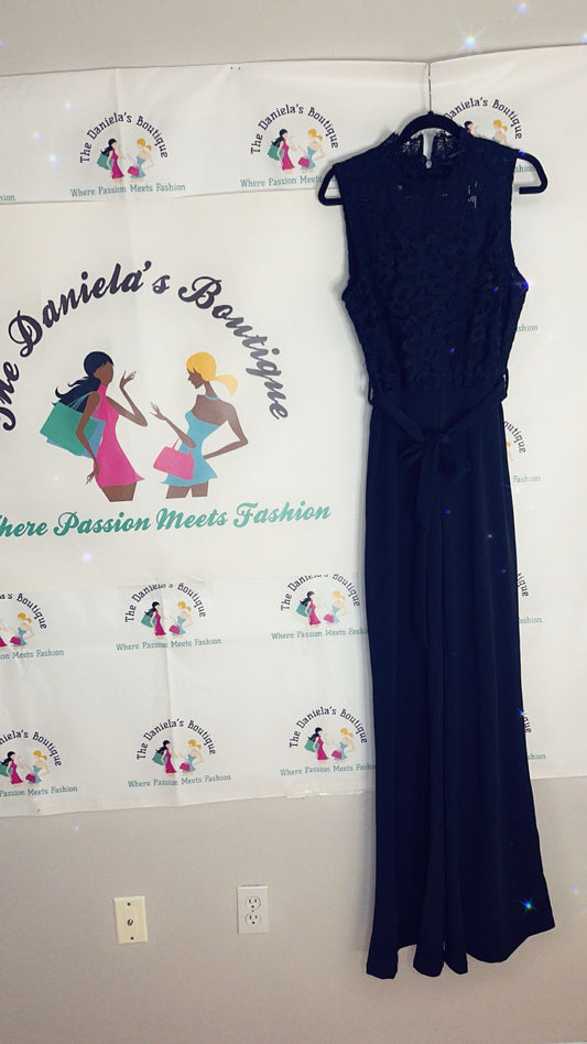Black Half Sheer Jumpsuit