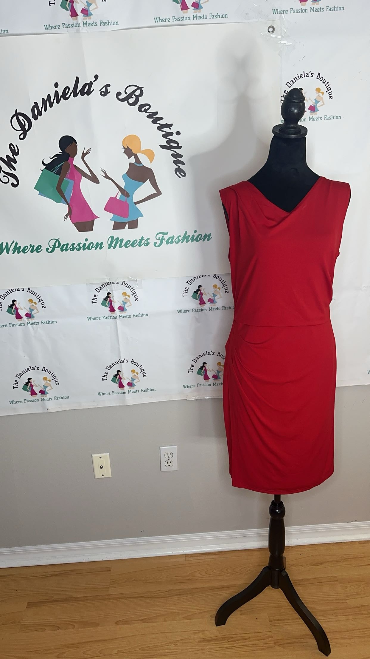 Red Slim Cut Dress