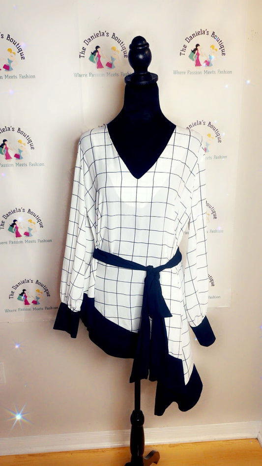 Black and white blouse