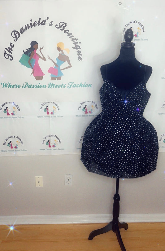 Black Embellished Mini Dress