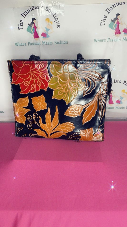 Vintage Floral Leather Bag