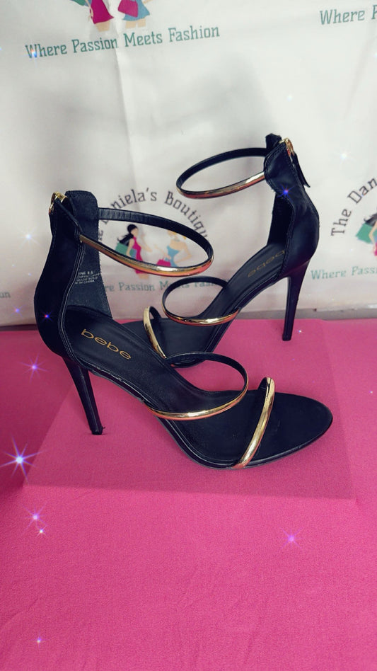 Black BeBe Ankle Strap Sandal